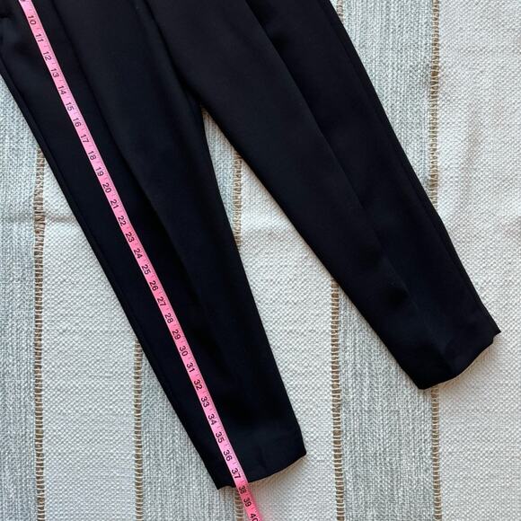 Brunello Cucinelli Black Virgin Wool Blend High Rise Pleated Trousers Women’s 8 - Picture 2 of 9
